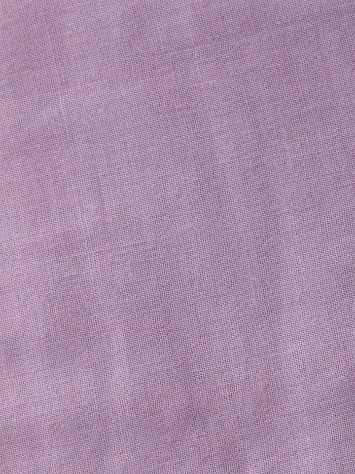 Dull Pink Embroidered Cotton Blend Unstitched Suit &amp; Pant With Cotton Dupatta