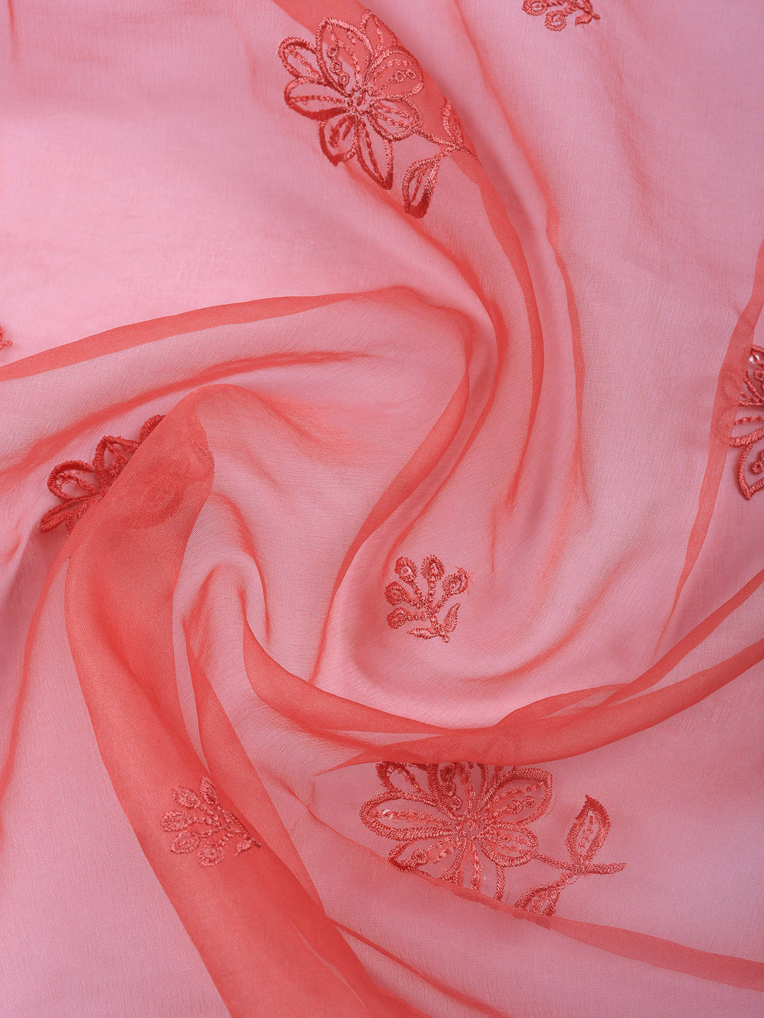 Dusty Pink Embroidered Chanderi Unstitched Suit &amp; Pant With Chanderi Dupatta