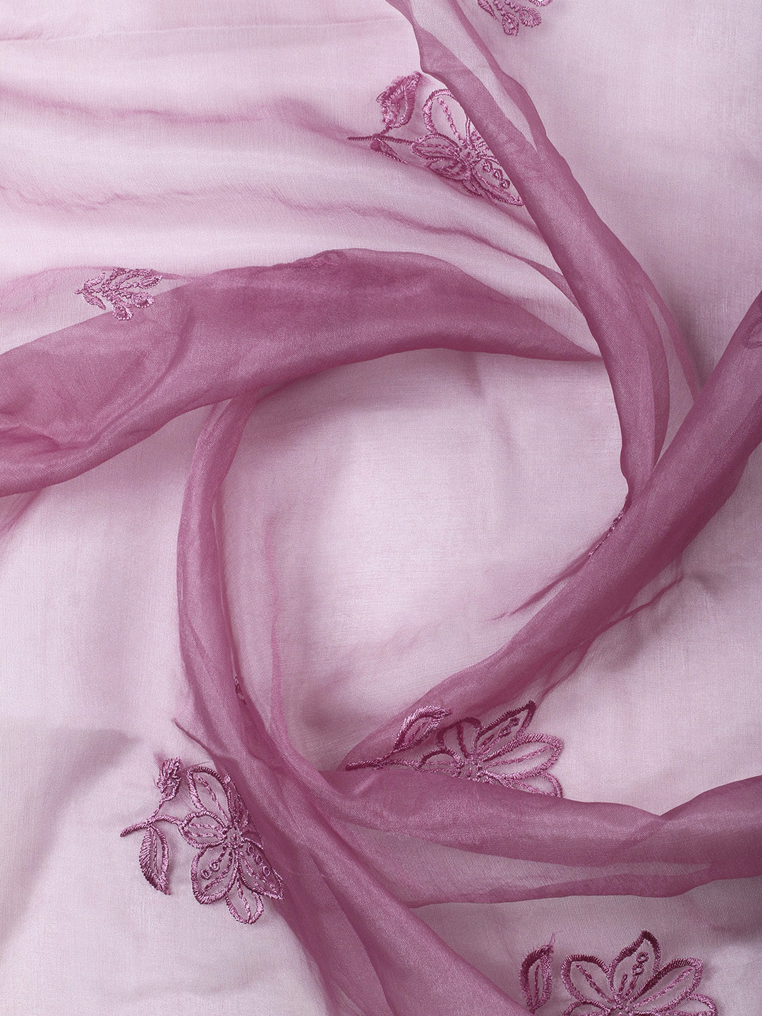 Purple Embroidery Chanderi Unstitched Dress Material