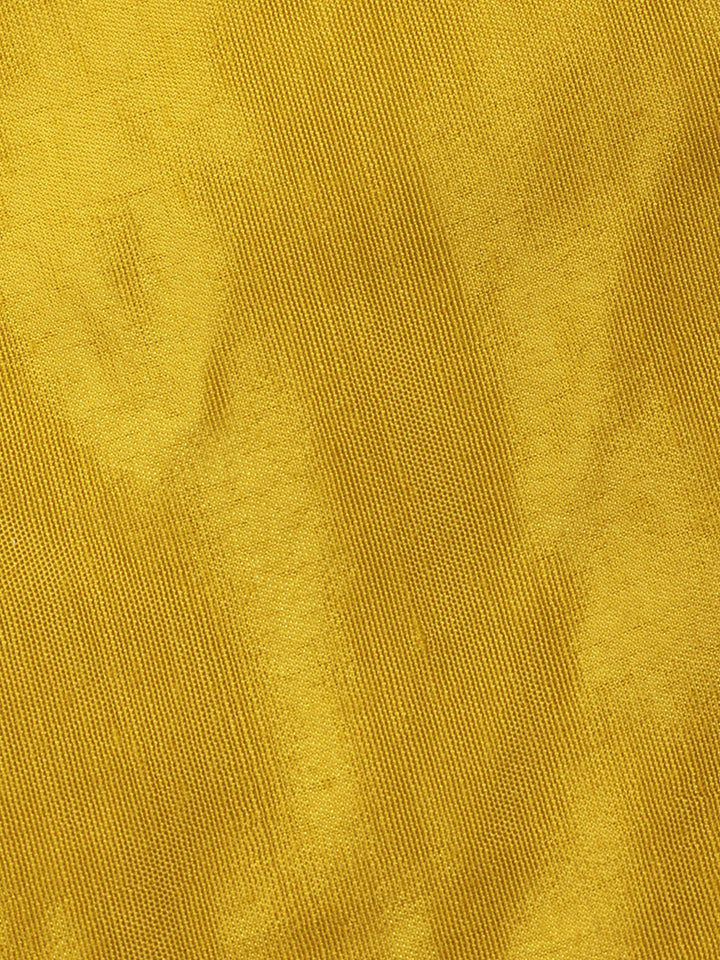 Mustard Embroidery Chanderi Unstitched Dress Material