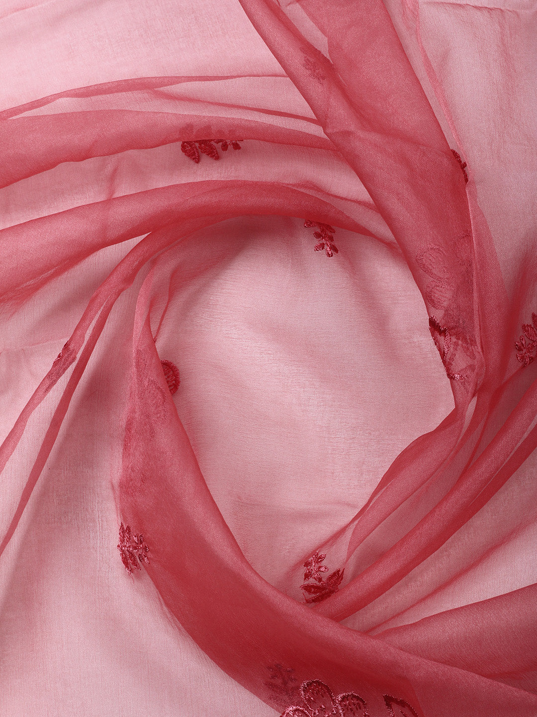 Pink Embroidery Chanderi Unstitched Dress Material