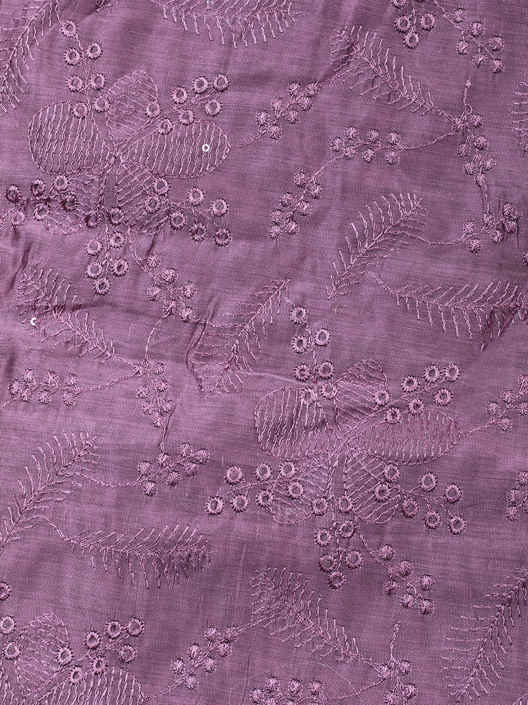 Purple Embroidery Chanderi Unstitched Dress Material
