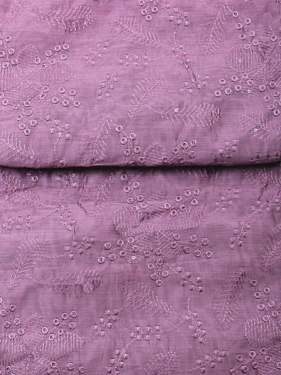 Purple Embroidery Chanderi Unstitched Dress Material