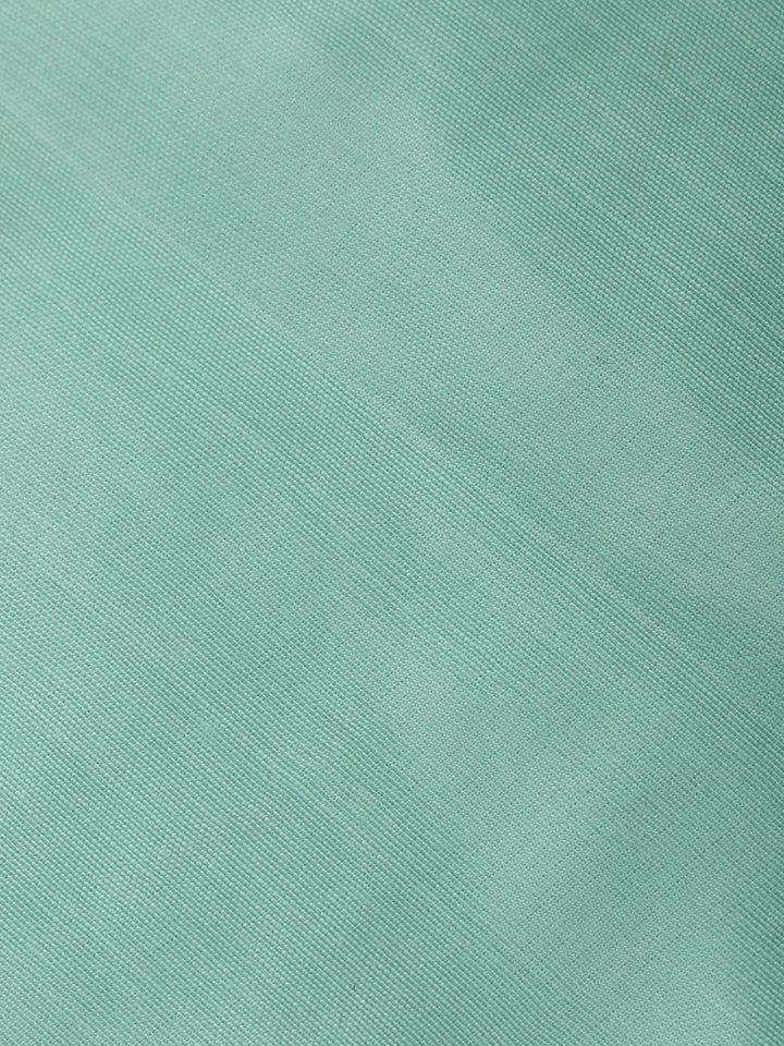 Sea Green Embroidered Cotton Blend Unstitched Suit &amp; Pant With Cotton Dupatta