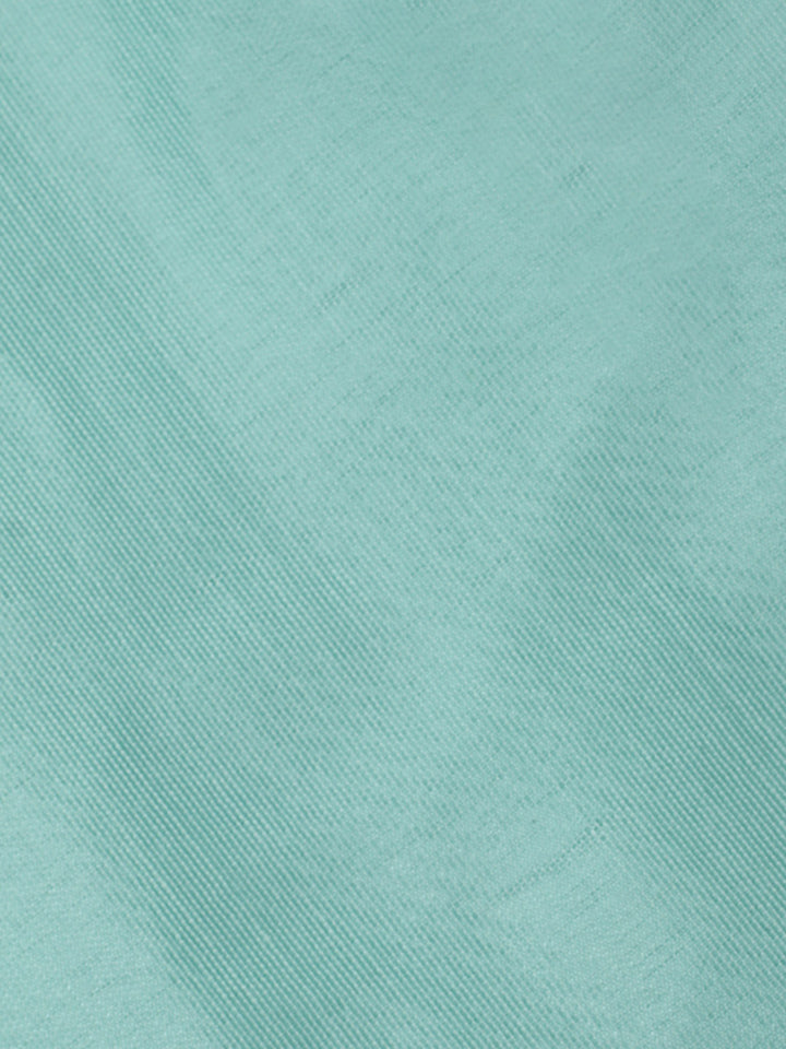 Sea Green Embroidery Chanderi Unstitched Dress Material