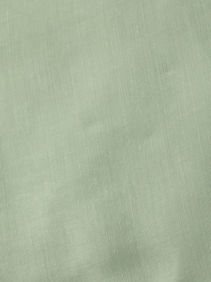 Aqua Green Printed Chanderi Unstitched Suit &amp; Pant With Chanderi Dupatta