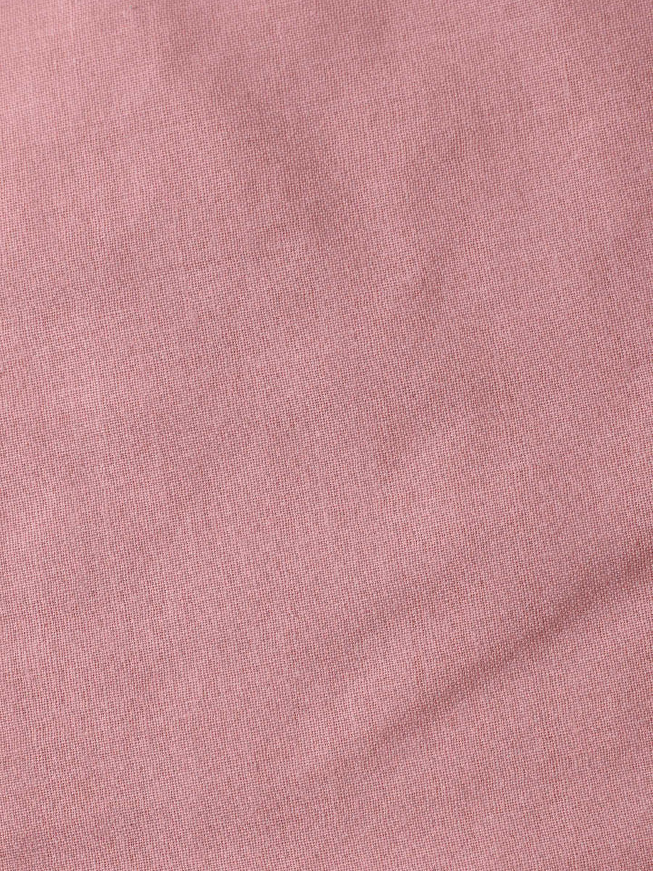 Peach Printed Cotton Blend Unstitched Suit &amp; Pant With Cotton Dupatta