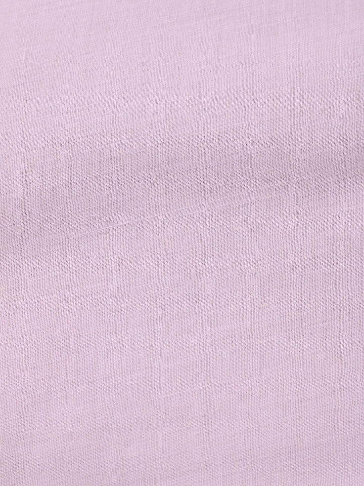Peach Embroidered Cotton Blend Unstitched Suit &amp; Pant With Cotton Dupatta