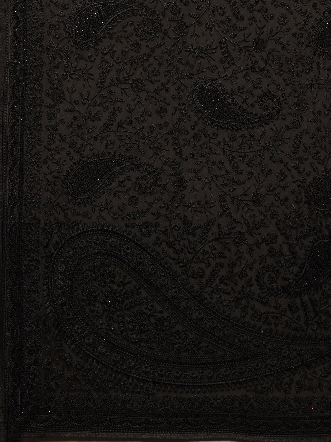Black Embroidered Georgette Saree