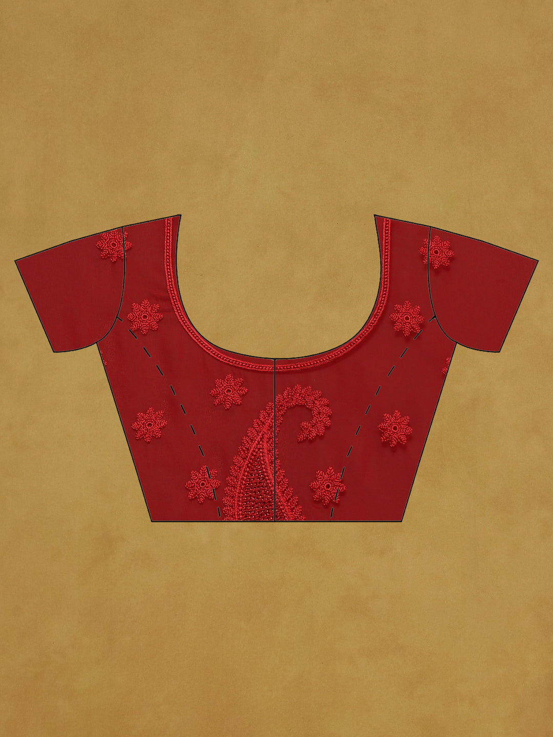 Red Embroidered Georgette Saree