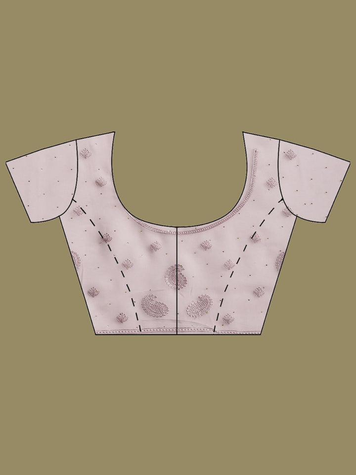 Lavender Embroidered Georgette Saree