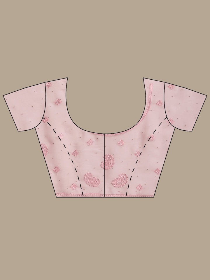 Pink Embroidered Georgette Saree