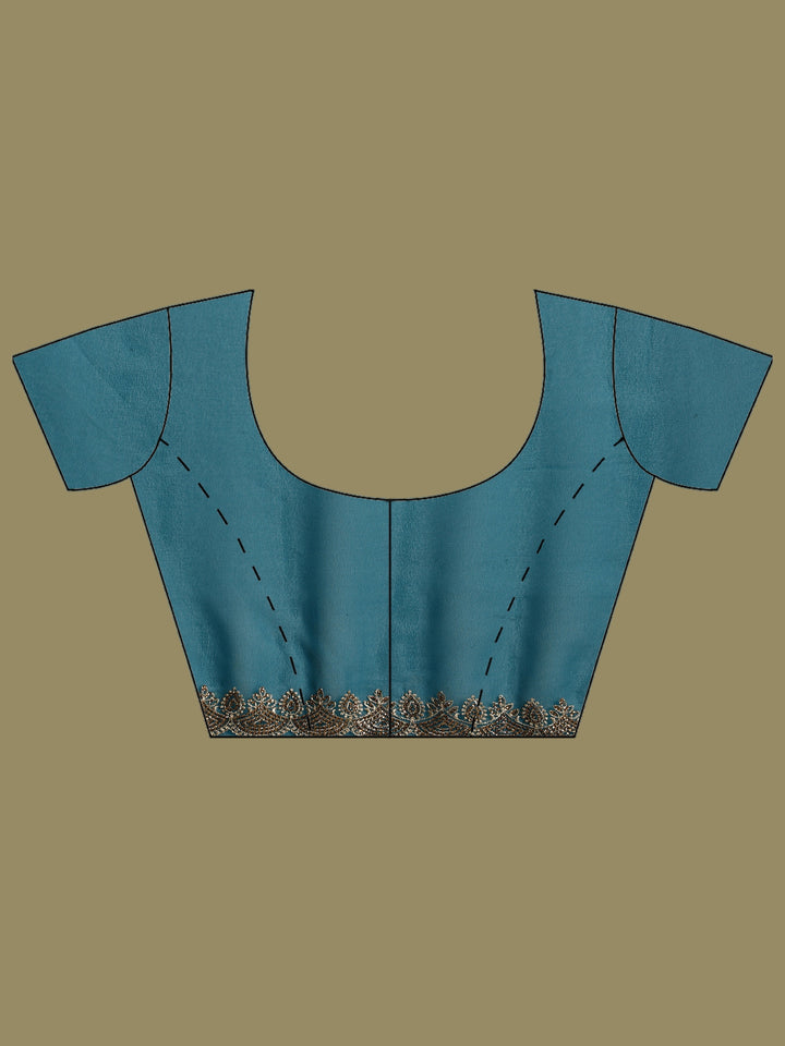 Teal Green Embroidered Georgette Saree