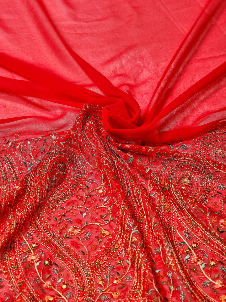 Rani Embroidered Georgette Saree