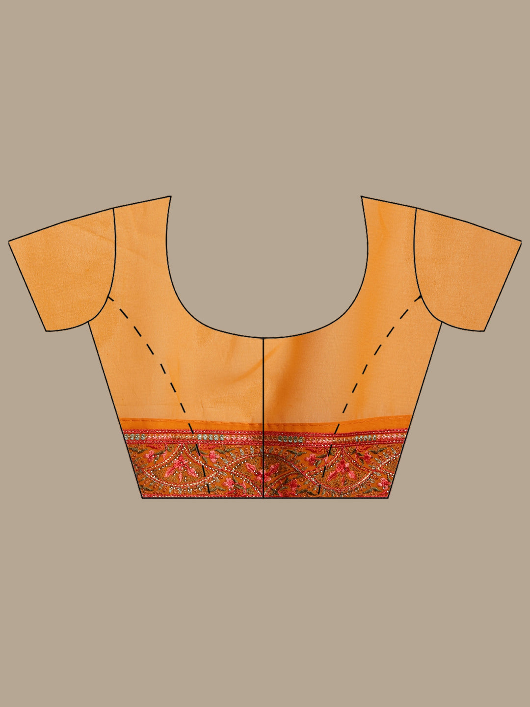 Mustard Embroidered Georgette Saree