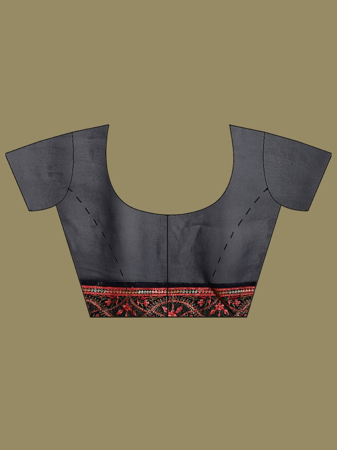 Navy Blue Embroidered Georgette Saree