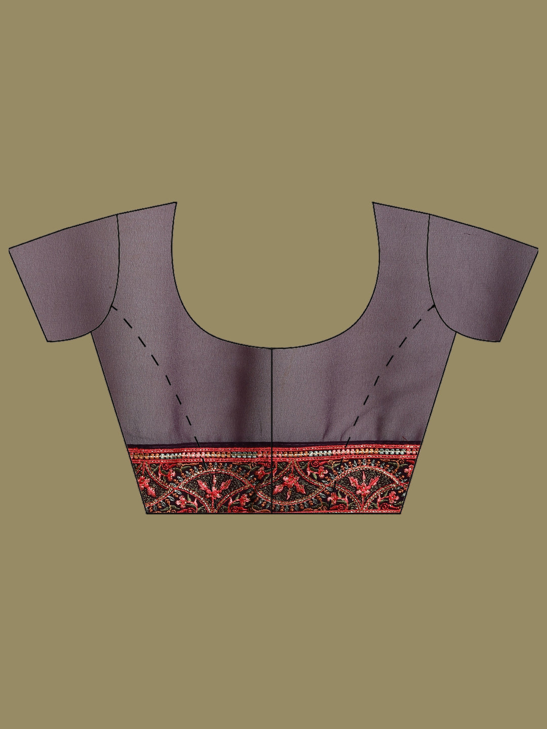Purple Embroidered Georgette Saree