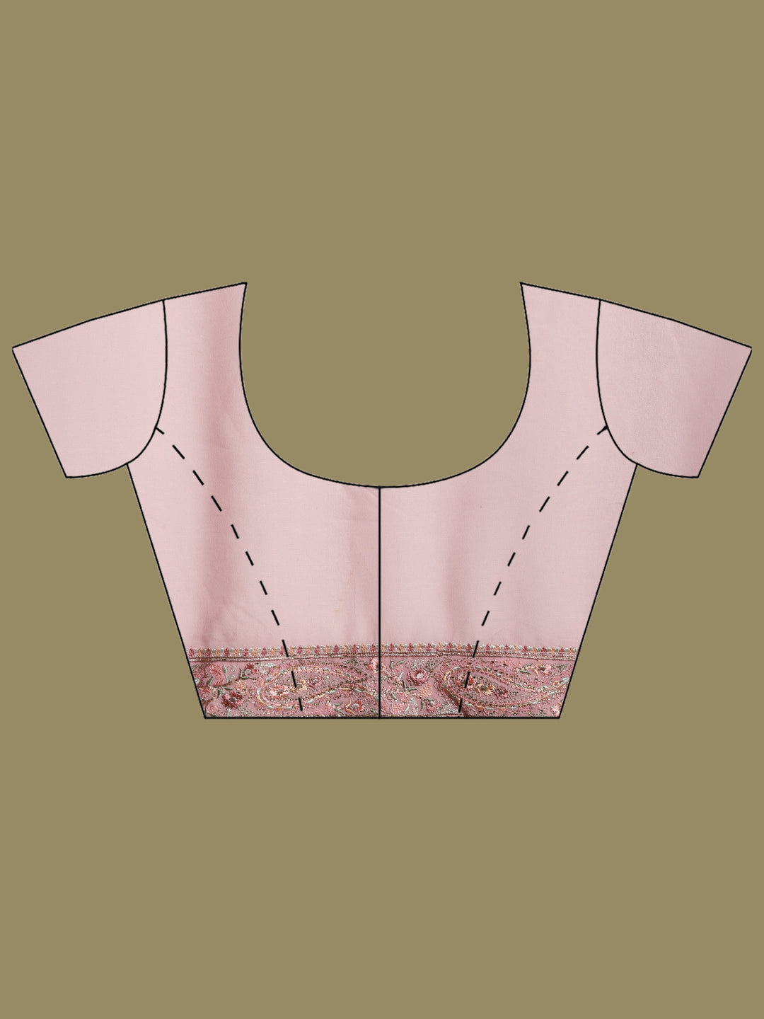 Pink Lavender Embroidered Georgette Saree