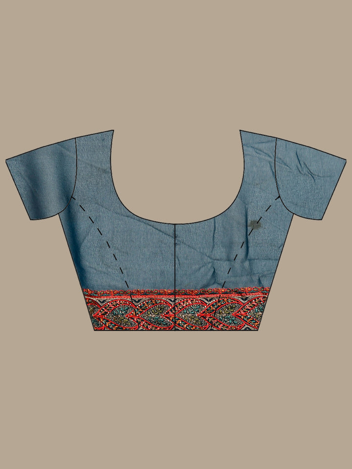 Teal Blue Embroidered Georgette Saree