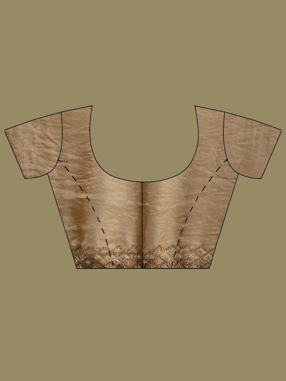 Brown Embroidered Tissue Saree