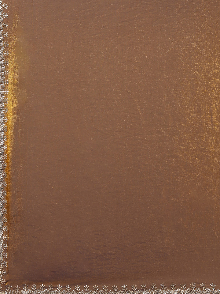 Gold Embroidered Organza Saree