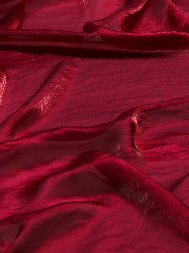 Magenta Embroidered Organza Saree