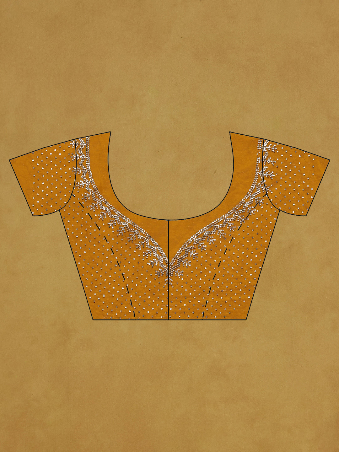 Mustard Embroidered Organza Saree