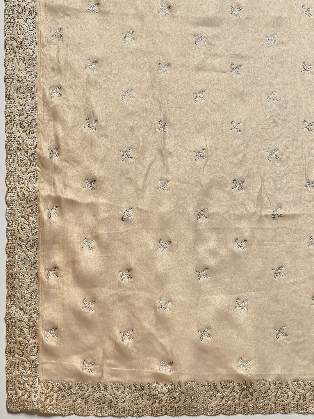 Grey Embroidered Tissue Saree