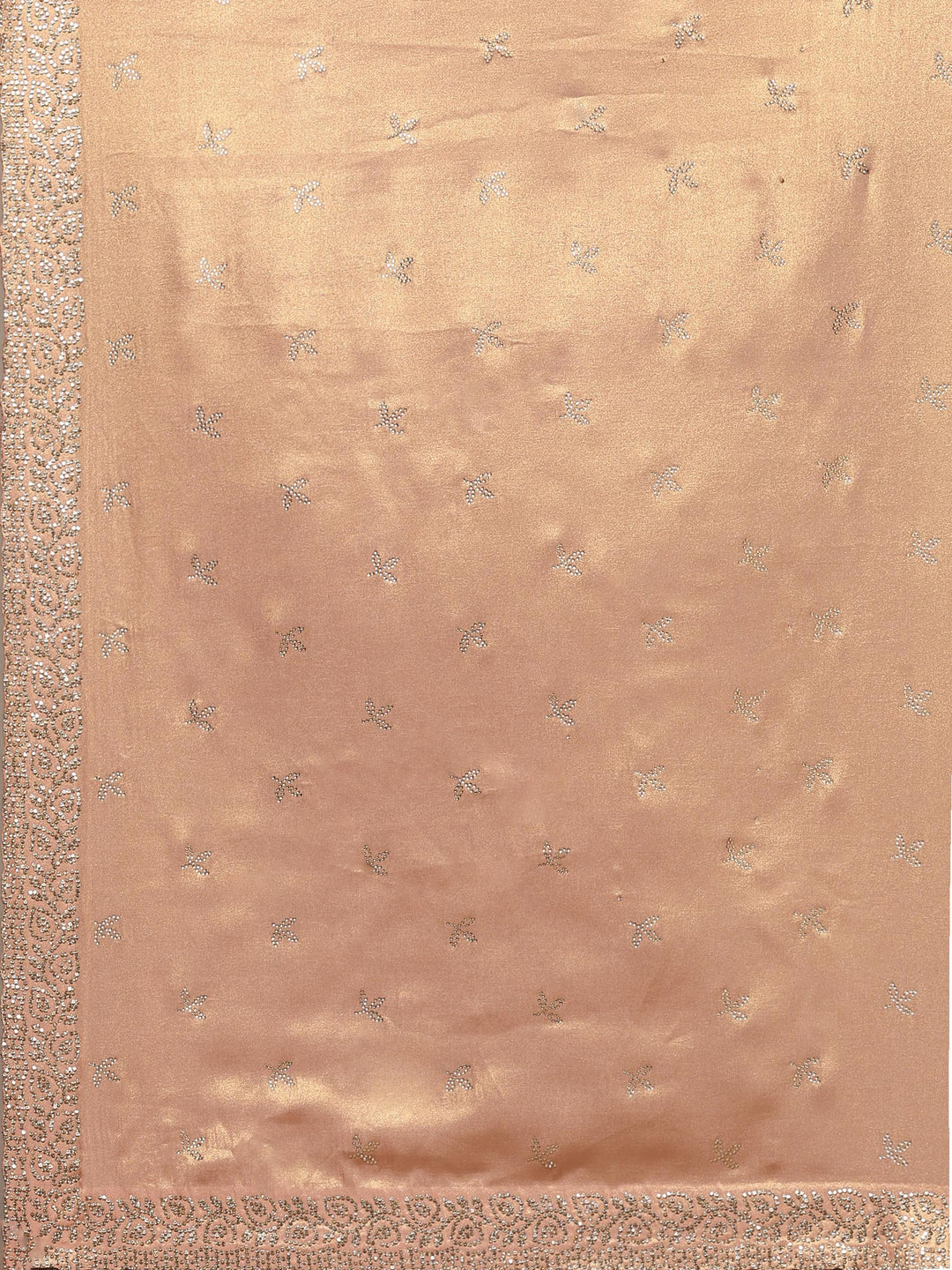 Peach Embroidered Tissue Saree