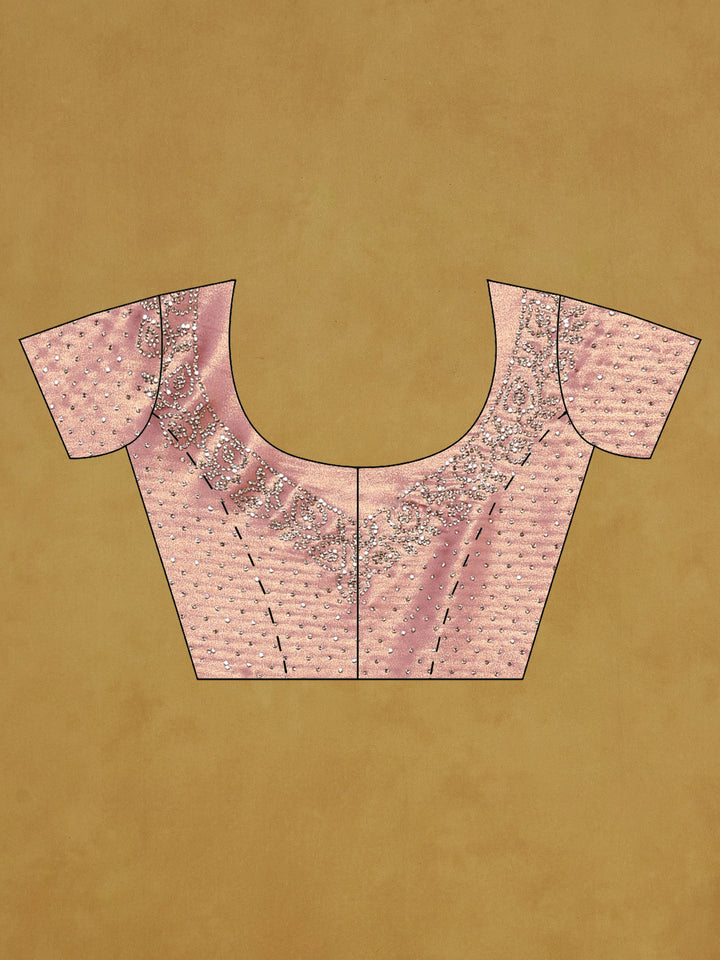 Pink Embroidered Tissue Saree