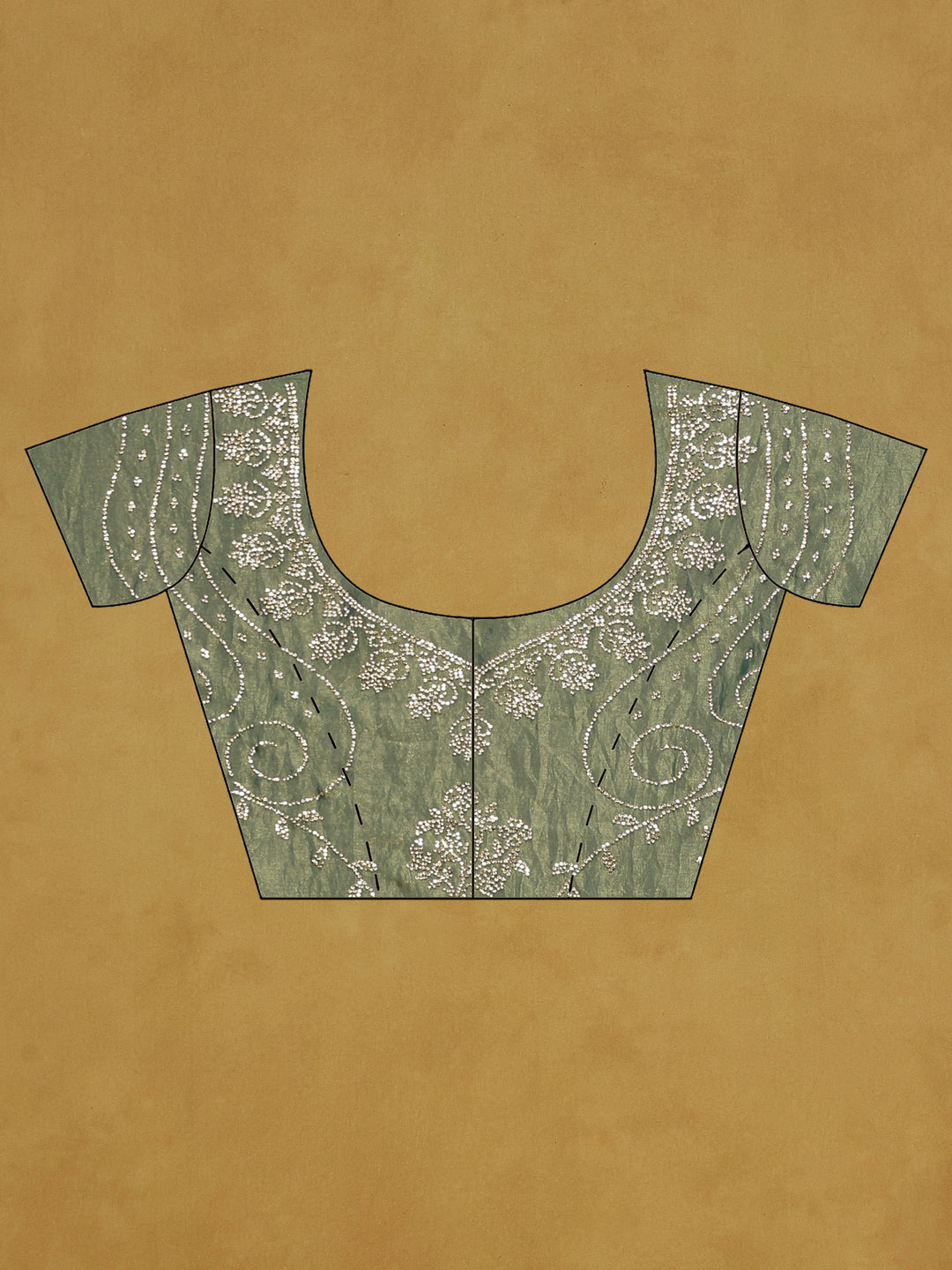 Green Embroidered Tissue Saree