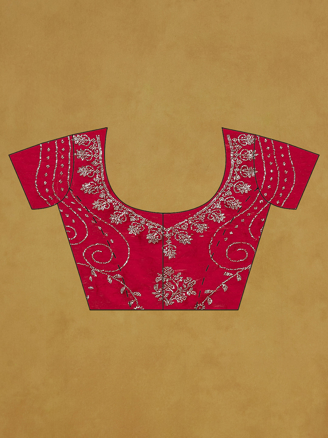 Rani Embroidered Tissue Saree
