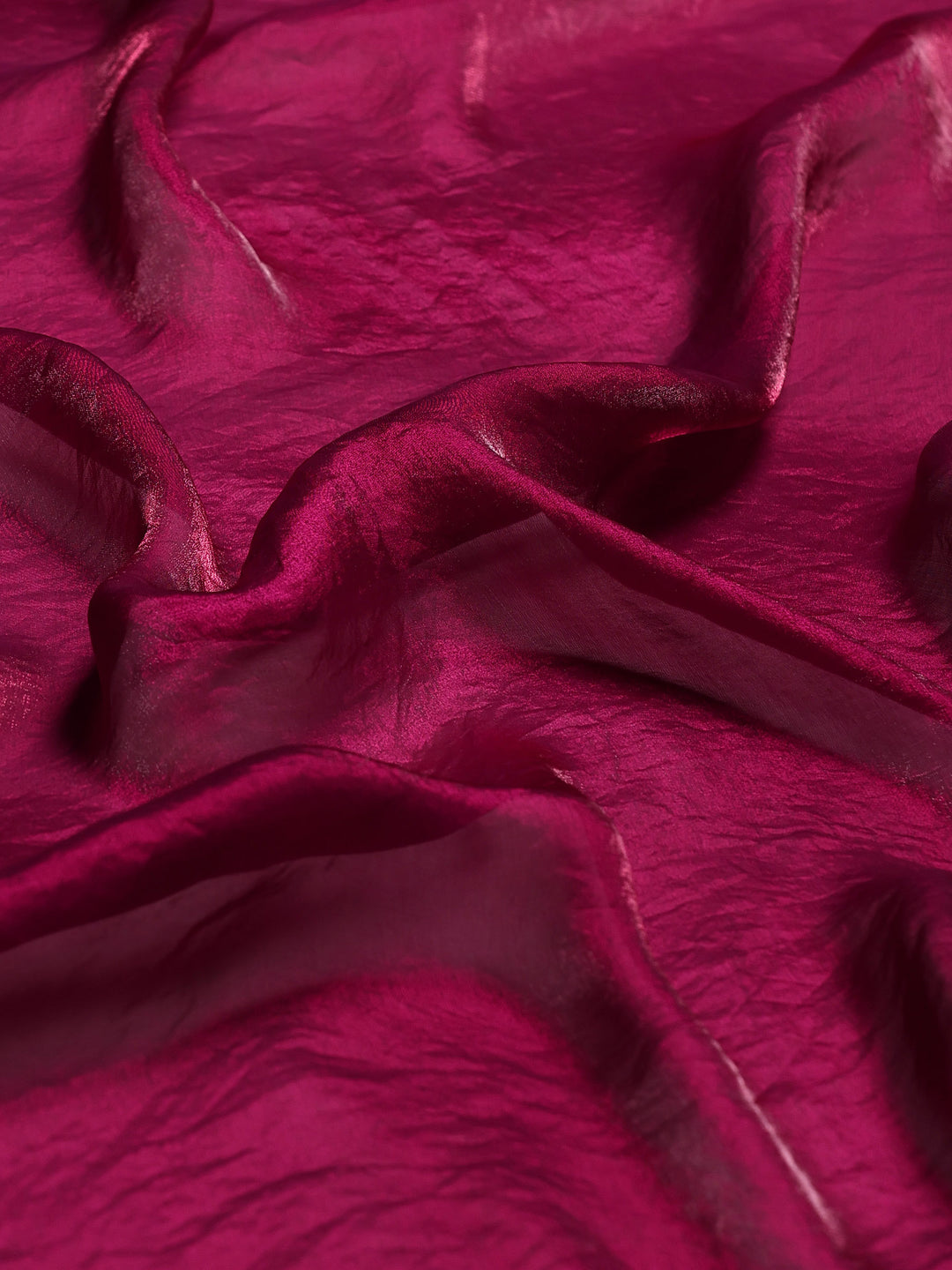 Wine Embroidered Tissue Saree