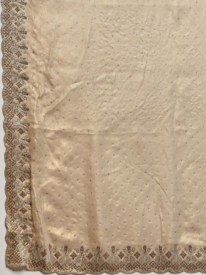 Grey Embroidered Tissue Saree