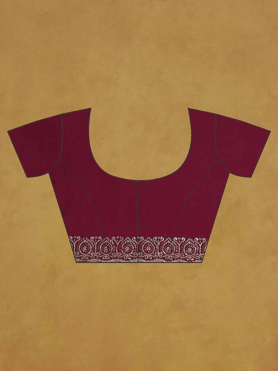 Magenta Embroidered Tissue Saree
