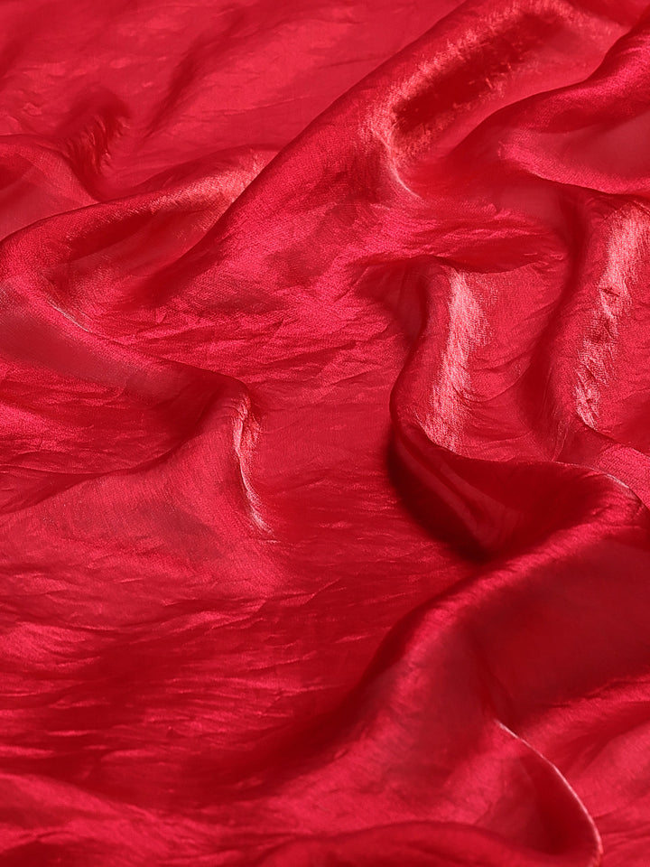 Rani Embroidered Tissue Saree