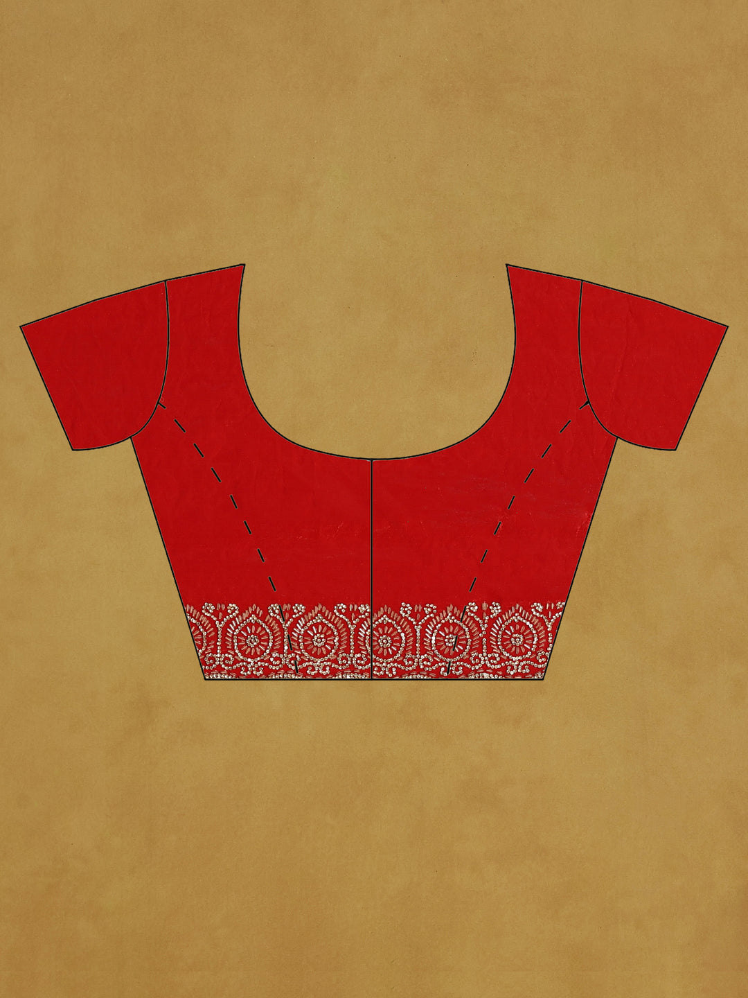 Red Embroidered Tissue Saree