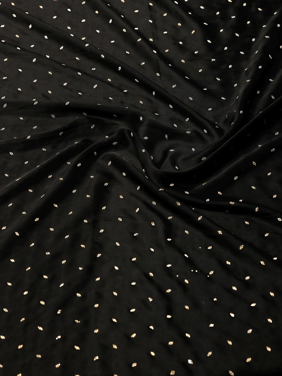 Black Printed Satin Saree