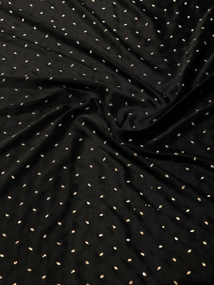 Black Printed Satin Saree