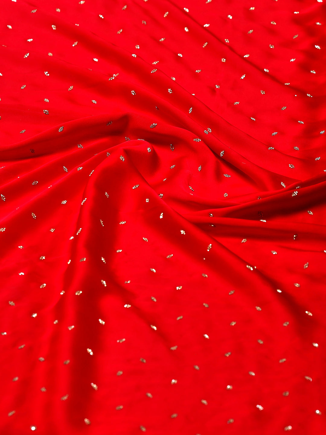 Hot Pink Printed Satin Saree