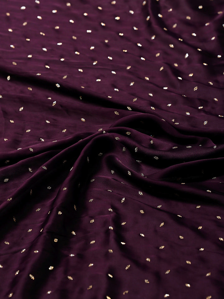 Purple Printed Satin Saree