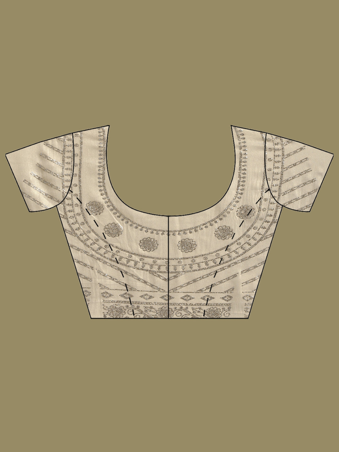 Beige Embroidered Tissue Saree