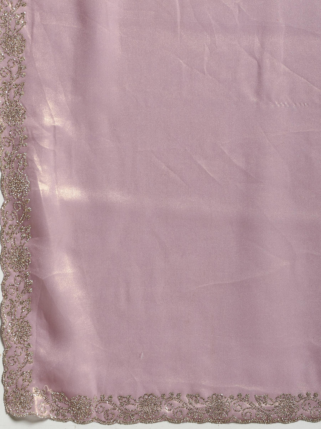 Lavender Embroidered Tissue Saree