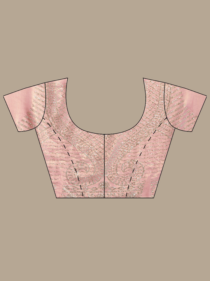 Pink Embroidered Tissue Saree