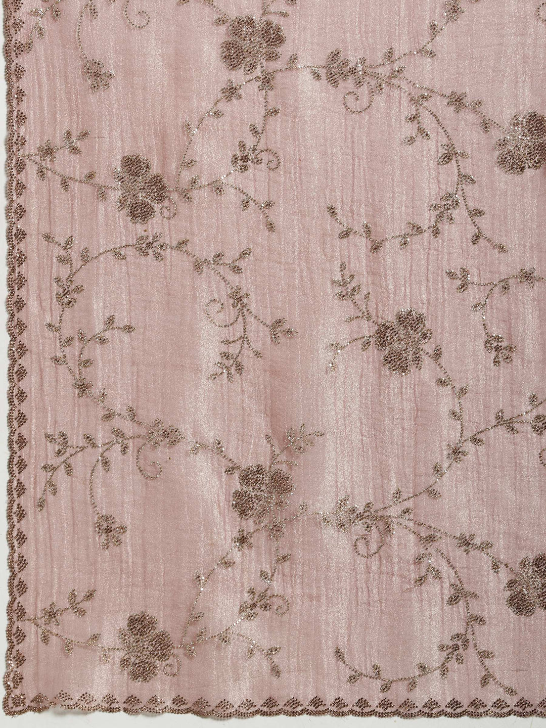 Onion Pink Embroidered Tissue Saree