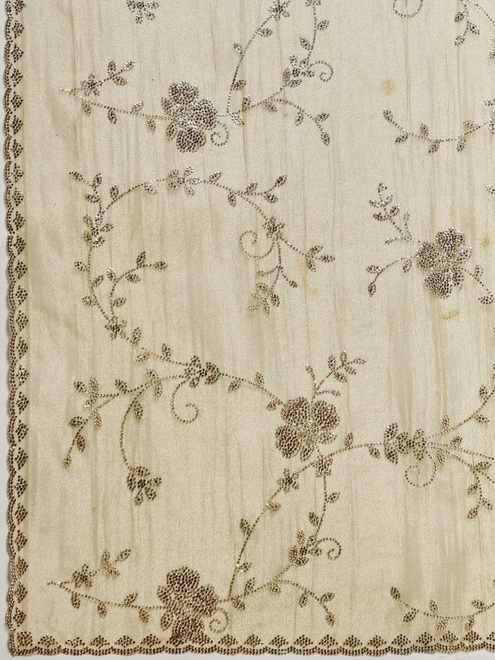 Pista Green Embroidered Tissue Saree