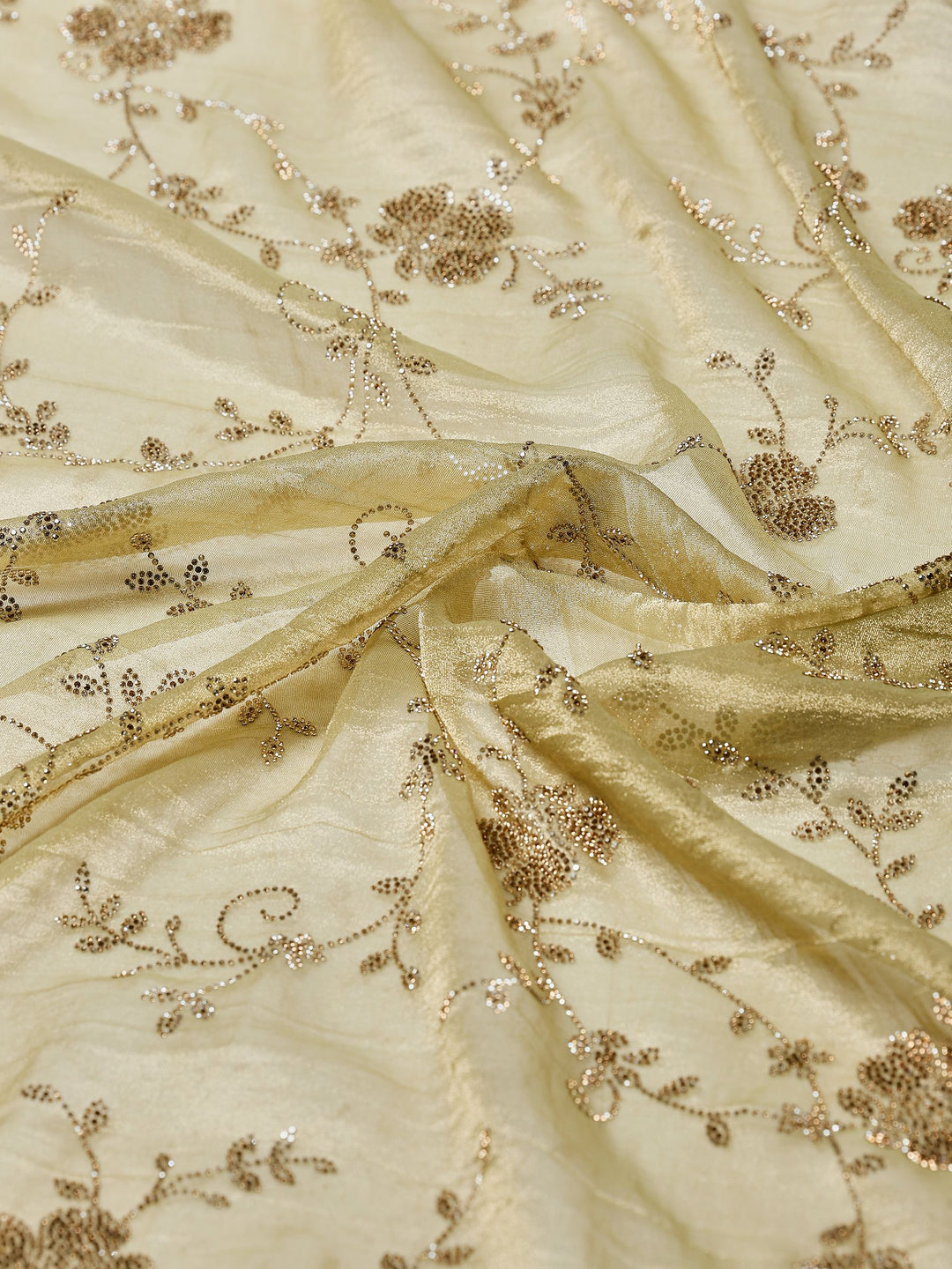 Pista Green Embroidered Tissue Saree
