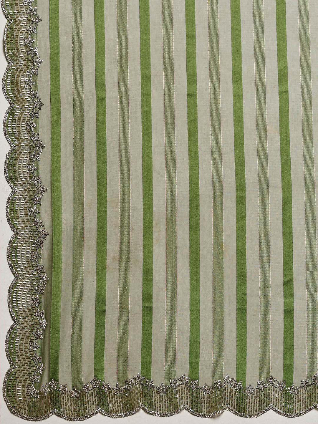 Green Embroidered Organza Saree