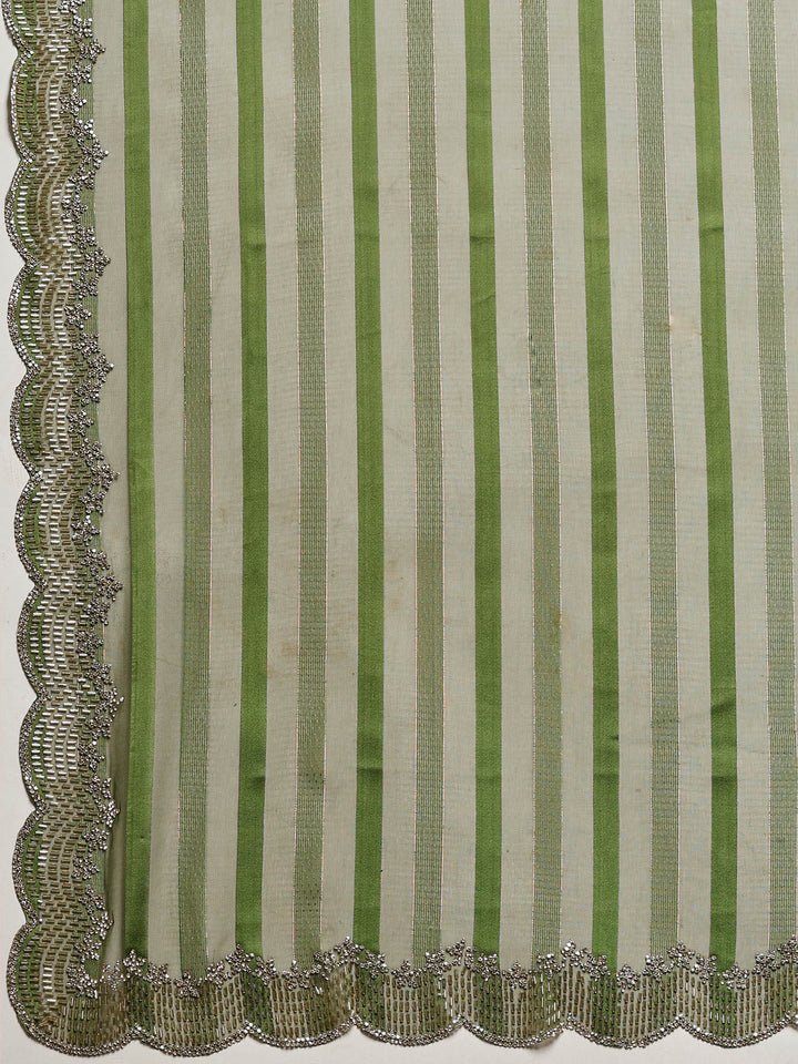Green Embroidered Organza Saree