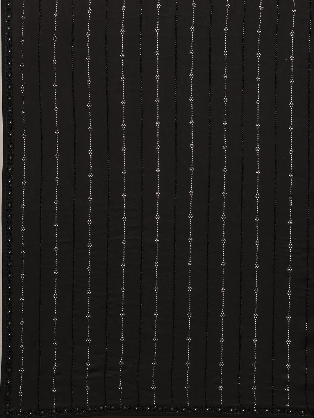 Black Printed Satin Saree